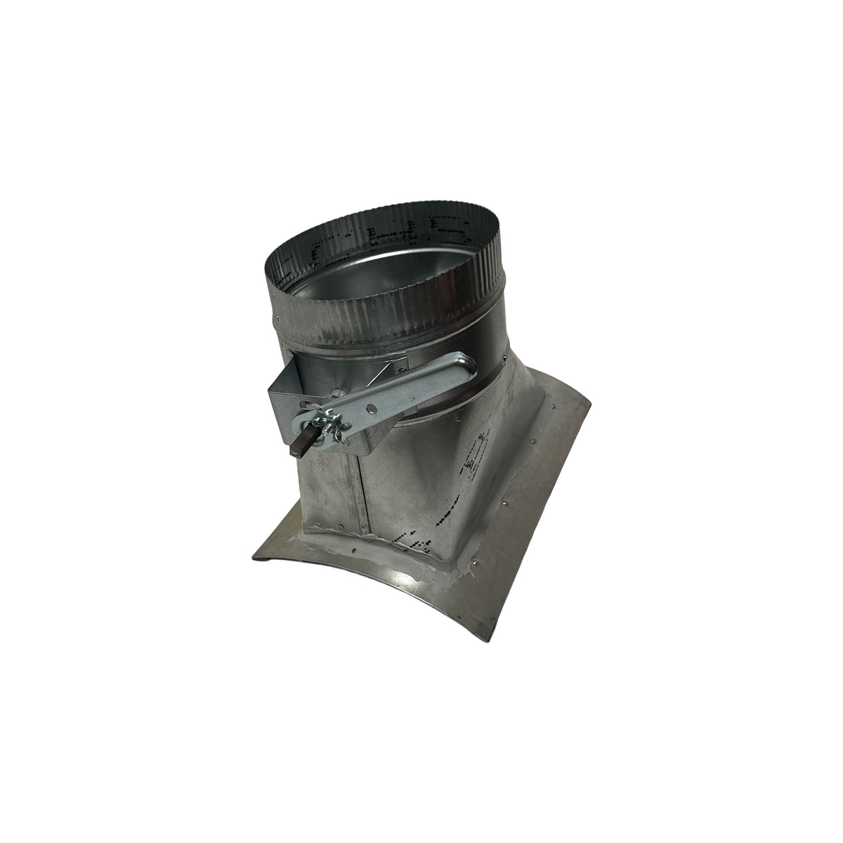 Jer-Air Model S-AT-503 | Airtight 45° Saddle Takeoff with Gasket, Damper & 2" Standoff Quadrant - 3/8" Hardware - Nylon End Bearings