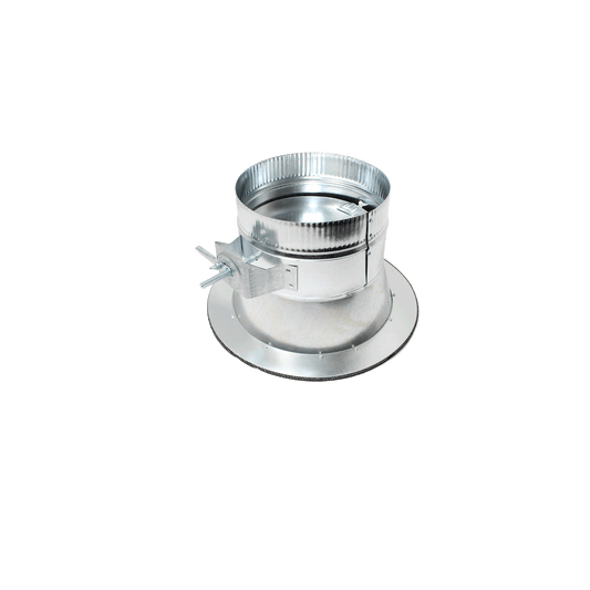 Jer-Air Model C-402 | Conical Stick-on Sleeve With Flange, Gasket, Damper, & 2" Standoff Quadrant - 1/4" Hardware