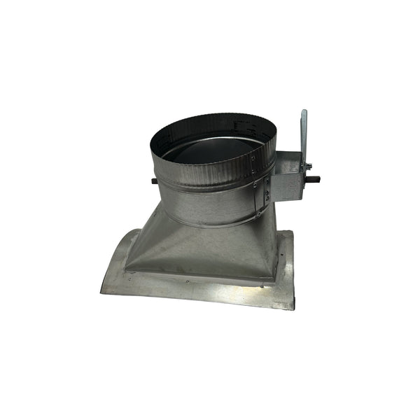 Jer-Air Model S-AT-503 | Airtight 45° Saddle Takeoff with Gasket, Damper & 2" Standoff Quadrant - 3/8" Hardware - Nylon End Bearings