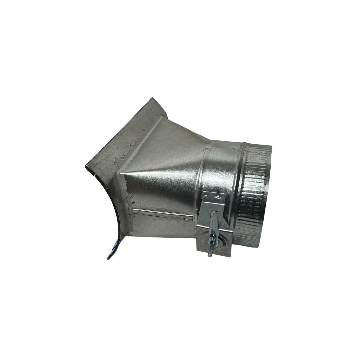 Jer-Air Model S-AT-502 | Airtight 45° Saddle Takeoff with Gasket, Damper & 2" Standoff Quadrant - 1/4" Hardware
