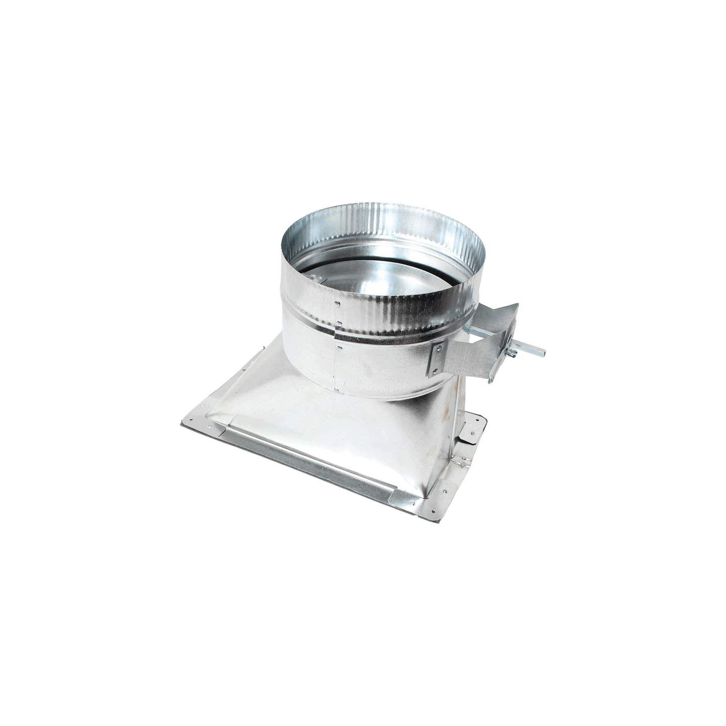 Jer-Air Model AT-502 | Air Tight 45° Takeoff With Gasket, Damper, & 2" Standoff Quadrant - 1/4" Hardware