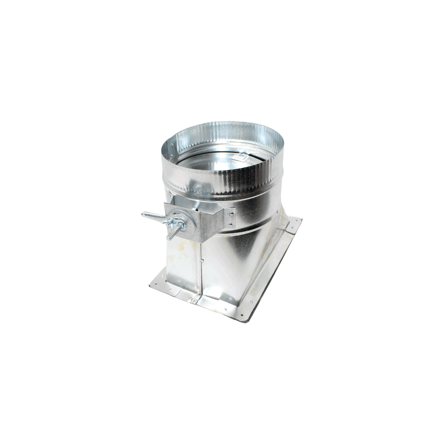 Jer-Air Model AT-502 | Air Tight 45° Takeoff With Gasket, Damper, & 2" Standoff Quadrant - 1/4" Hardware