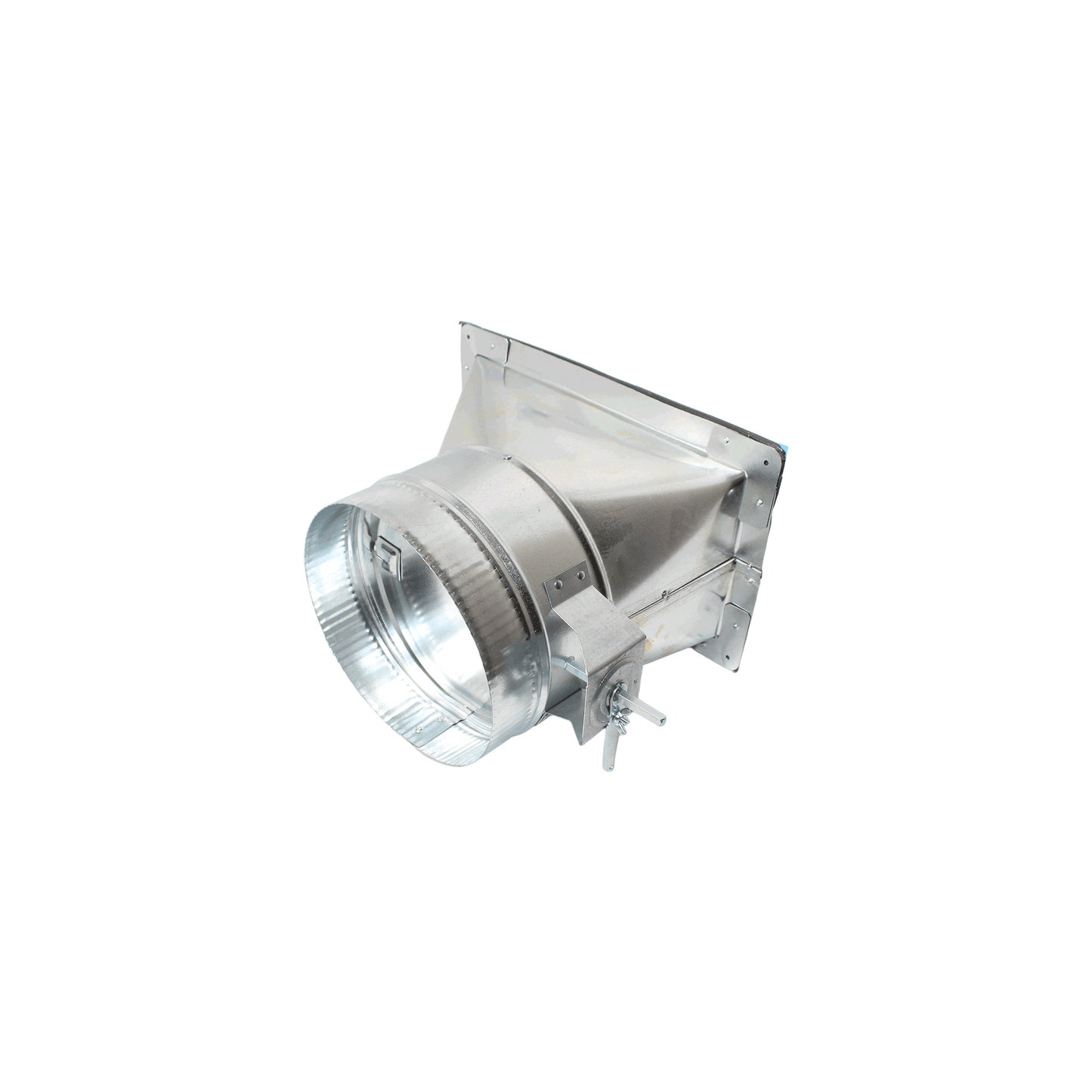 Jer-Air Model AT-502 | Air Tight 45° Takeoff With Gasket, Damper, & 2" Standoff Quadrant - 1/4" Hardware