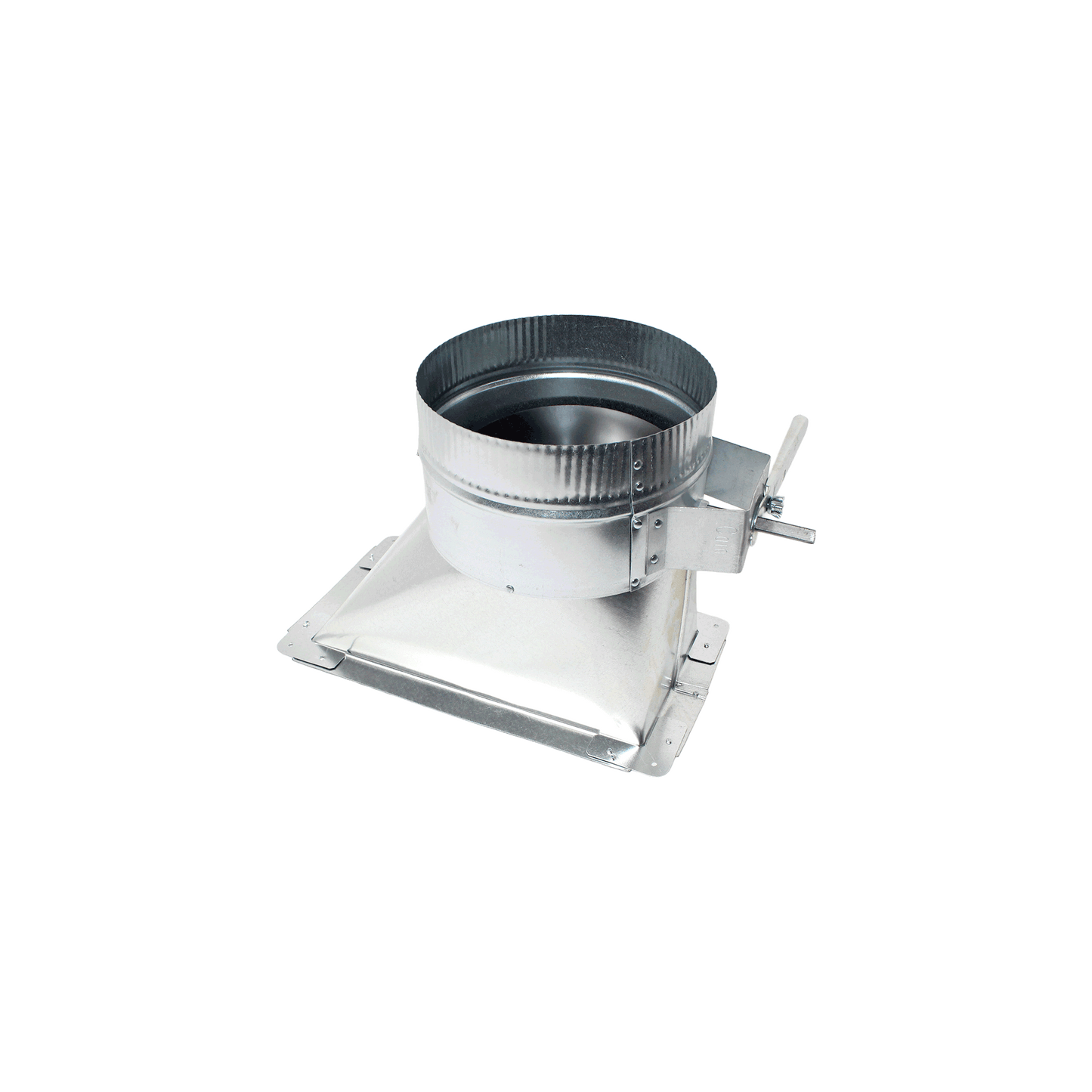 Jer-Air Model AT-503 | Air Tight 45° Takeoff With Gasket, Damper, & 2" Standoff Quadrant - 3/8" Hardware - Nylon End Bearings