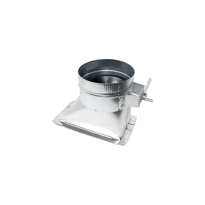 Jer-Air Model AT-503 | Air Tight 45° Takeoff With Gasket, Damper, & 2" Standoff Quadrant - 3/8" Hardware - Nylon End Bearings