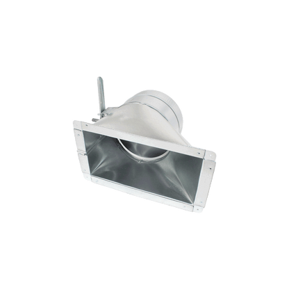 Jer-Air Model AT-503 | Air Tight 45° Takeoff With Gasket, Damper, & 2" Standoff Quadrant - 3/8" Hardware - Nylon End Bearings