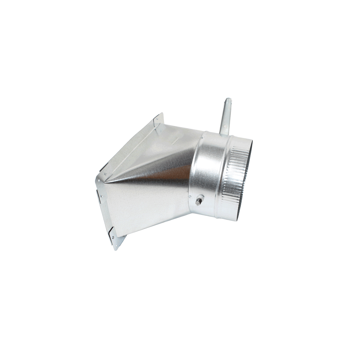 Jer-Air Model AT-503 | Air Tight 45° Takeoff With Gasket, Damper, & 2" Standoff Quadrant - 3/8" Hardware - Nylon End Bearings