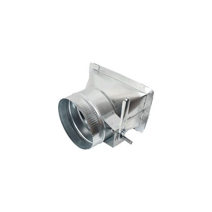 Jer-Air Model AT-503 | Air Tight 45° Takeoff With Gasket, Damper, & 2" Standoff Quadrant - 3/8" Hardware - Nylon End Bearings