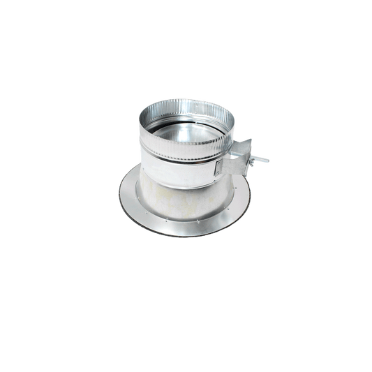 Jer-Air Model C-402 | Conical Stick-on Sleeve With Flange, Gasket, Damper, & 2" Standoff Quadrant - 1/4" Hardware