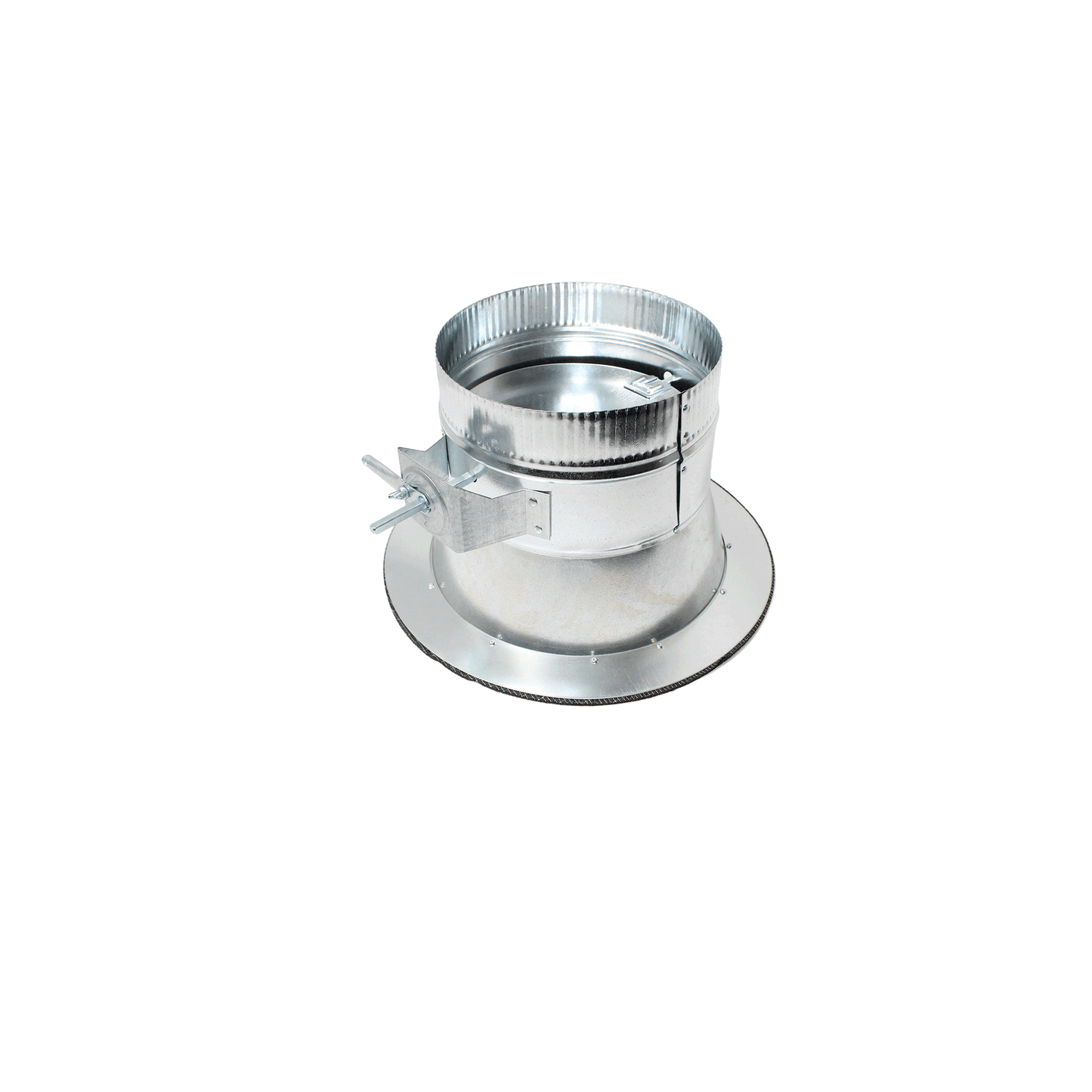Jer-Air Model C-402 | Conical Stick-on Sleeve With Flange, Gasket, Damper, & 2" Standoff Quadrant - 1/4" Hardware