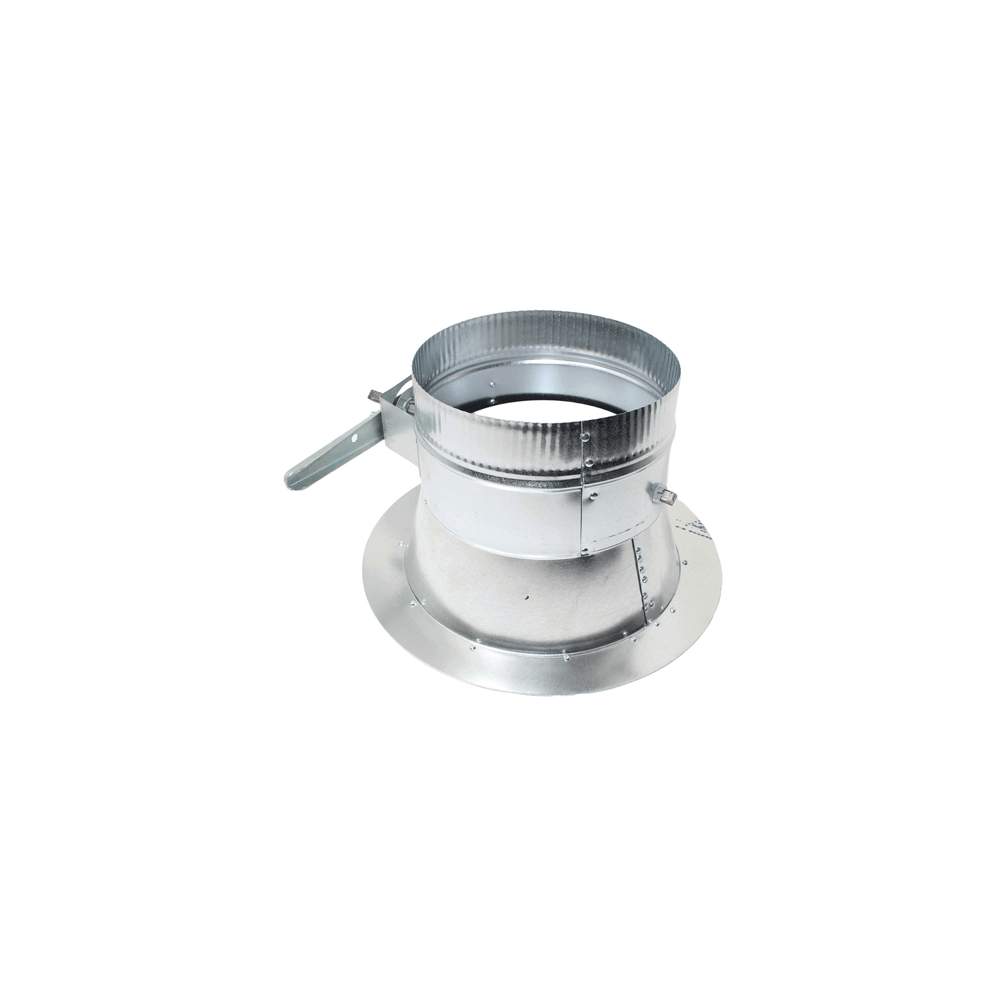 Jer-Air Model C-403 | Conical Stick-on Sleeve With Flange, Gasket, Damper, & 2" Standoff Quadrant, Nylon End Bearings - 3/8" Hardware